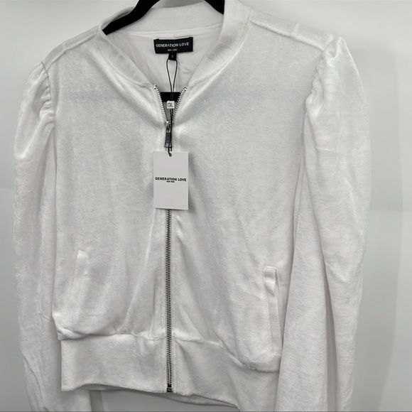 🆕Generation Love Bomber Jacket Blair Bright White Velour
Lined With Pockets - Picture 12 of 14